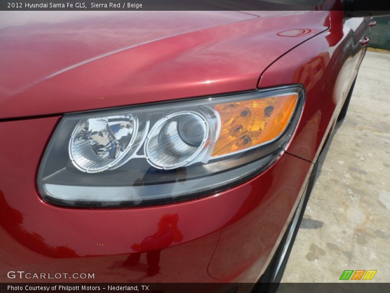 Sierra Red / Beige 2012 Hyundai Santa Fe GLS
