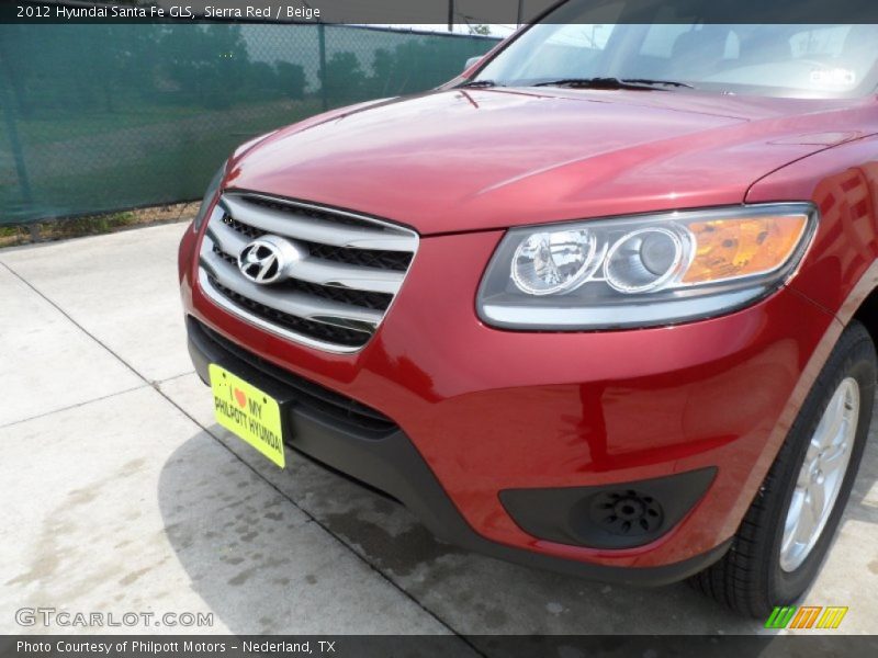 Sierra Red / Beige 2012 Hyundai Santa Fe GLS