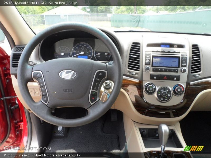 Sierra Red / Beige 2012 Hyundai Santa Fe GLS