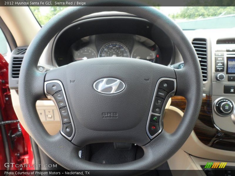Sierra Red / Beige 2012 Hyundai Santa Fe GLS