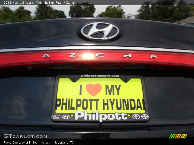 Midnight Blue Pearl / Camel 2012 Hyundai Azera
