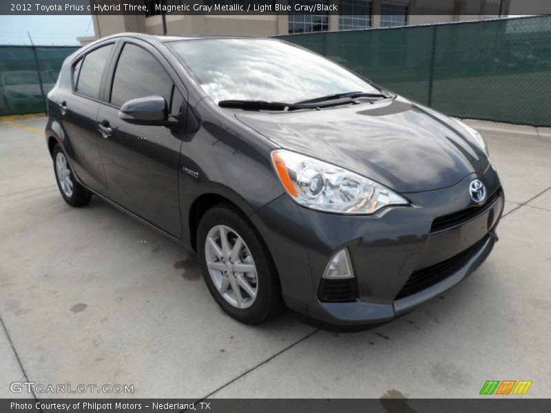 Magnetic Gray Metallic / Light Blue Gray/Black 2012 Toyota Prius c Hybrid Three