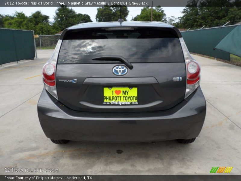 Magnetic Gray Metallic / Light Blue Gray/Black 2012 Toyota Prius c Hybrid Three