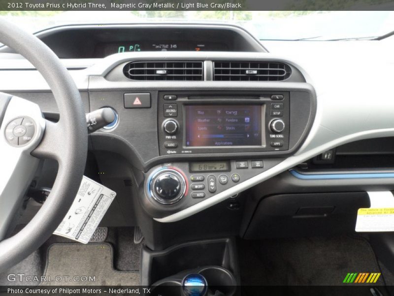 Magnetic Gray Metallic / Light Blue Gray/Black 2012 Toyota Prius c Hybrid Three