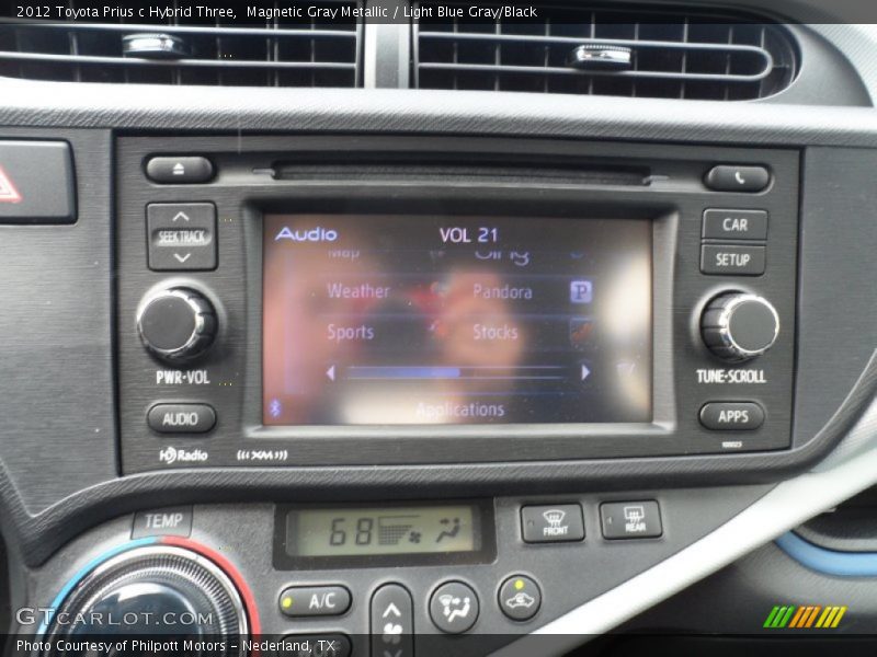 Magnetic Gray Metallic / Light Blue Gray/Black 2012 Toyota Prius c Hybrid Three