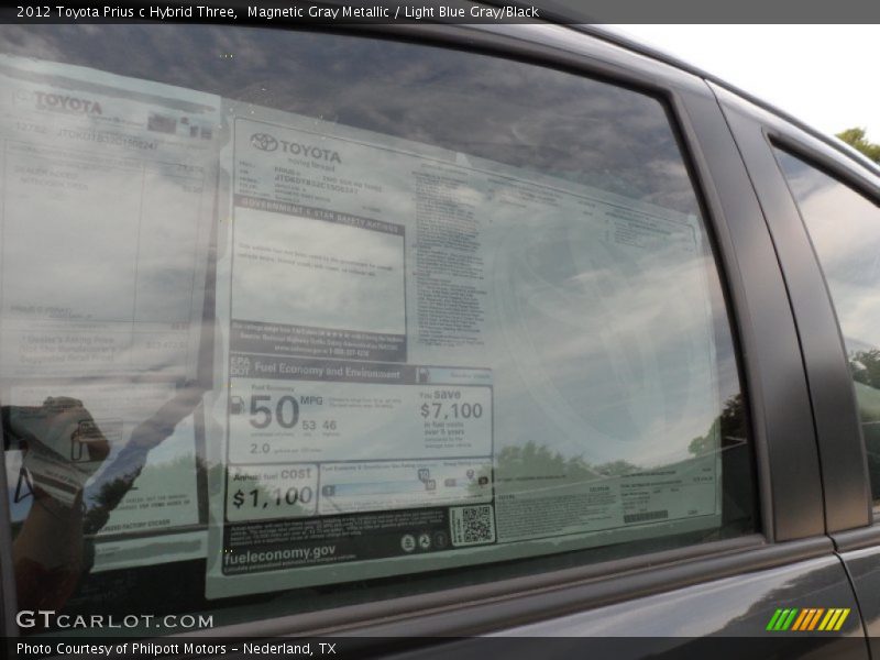 Magnetic Gray Metallic / Light Blue Gray/Black 2012 Toyota Prius c Hybrid Three