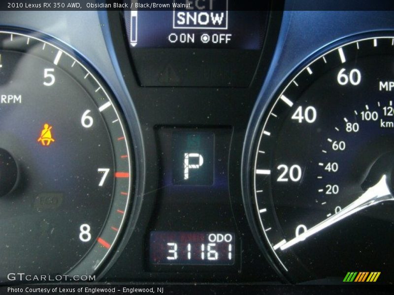 Obsidian Black / Black/Brown Walnut 2010 Lexus RX 350 AWD