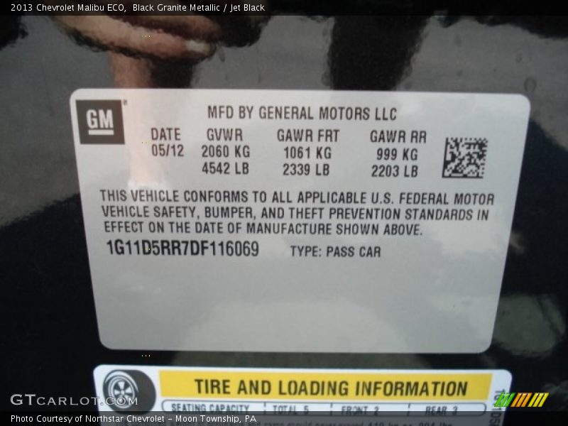 Black Granite Metallic / Jet Black 2013 Chevrolet Malibu ECO