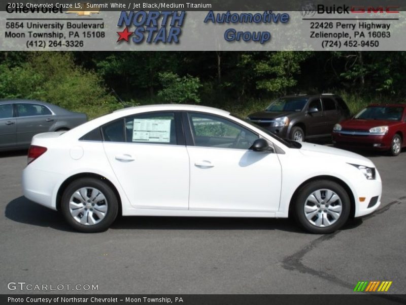 Summit White / Jet Black/Medium Titanium 2012 Chevrolet Cruze LS