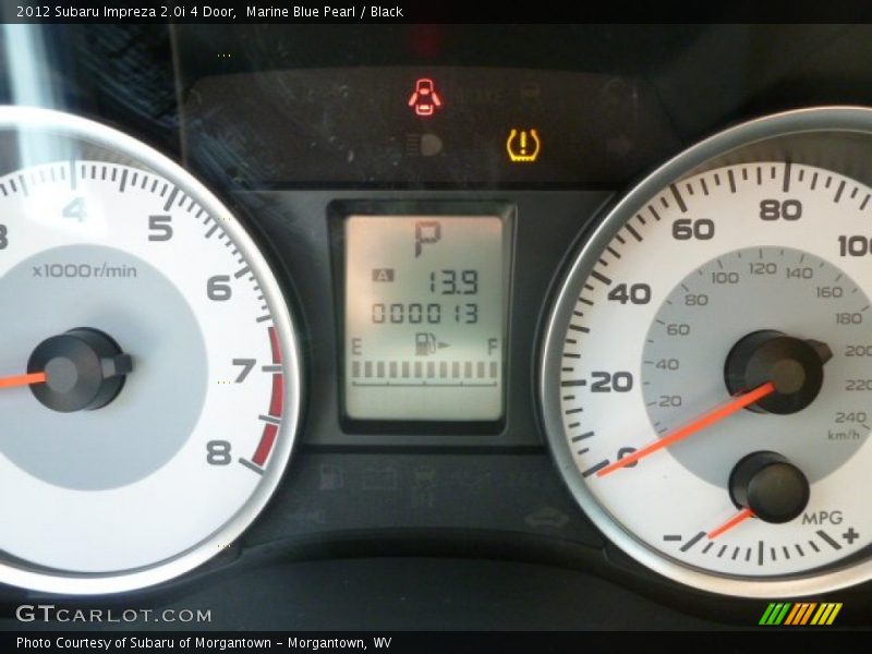 Marine Blue Pearl / Black 2012 Subaru Impreza 2.0i 4 Door