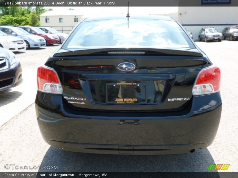Obsidian Black Pearl / Ivory 2012 Subaru Impreza 2.0i 4 Door