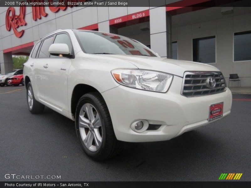 Blizzard White Pearl / Sand Beige 2008 Toyota Highlander Limited