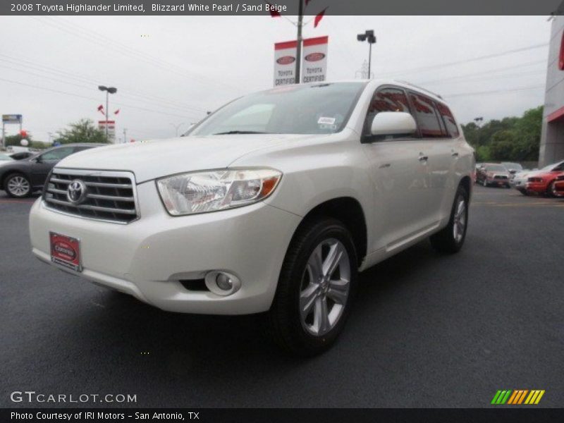 Blizzard White Pearl / Sand Beige 2008 Toyota Highlander Limited