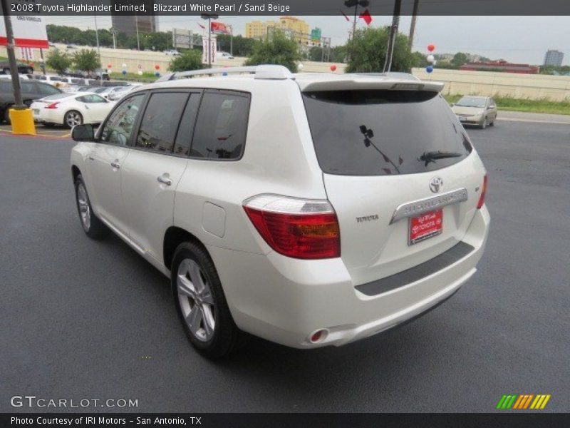 Blizzard White Pearl / Sand Beige 2008 Toyota Highlander Limited