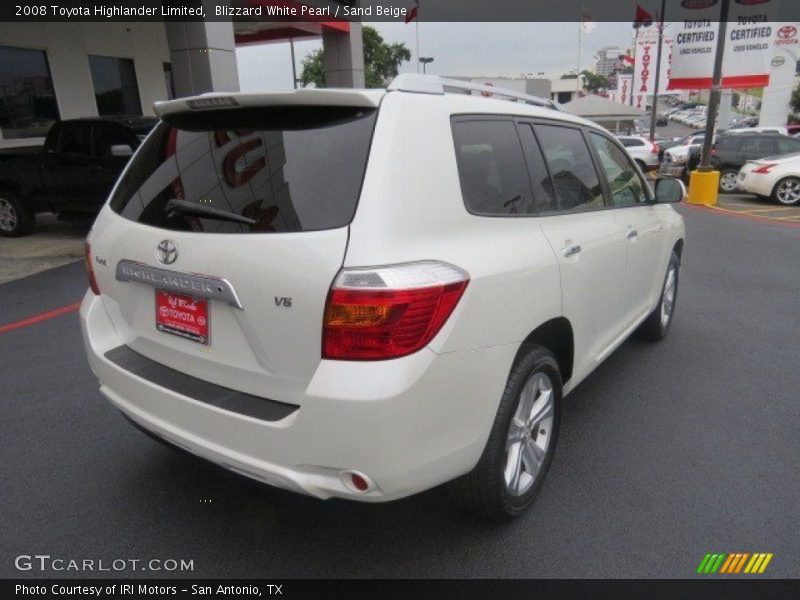 Blizzard White Pearl / Sand Beige 2008 Toyota Highlander Limited