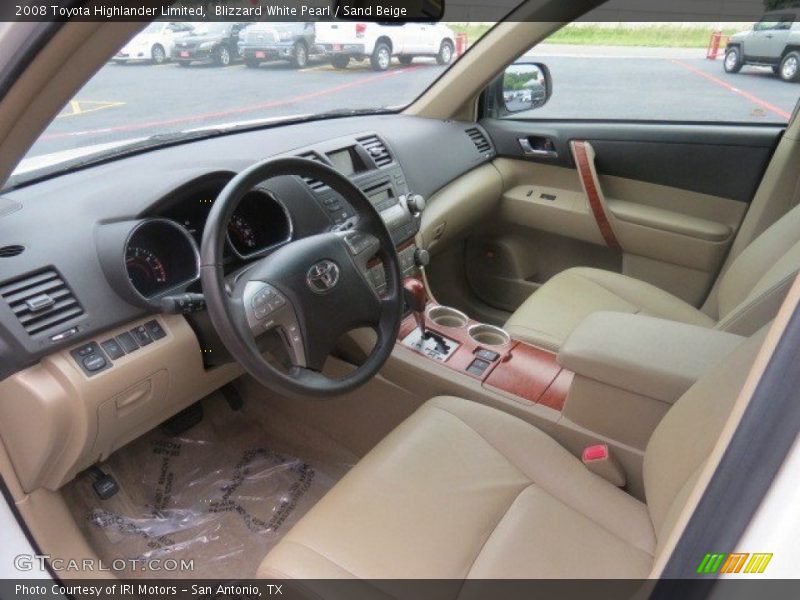 Blizzard White Pearl / Sand Beige 2008 Toyota Highlander Limited