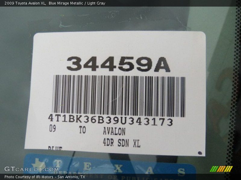 Blue Mirage Metallic / Light Gray 2009 Toyota Avalon XL