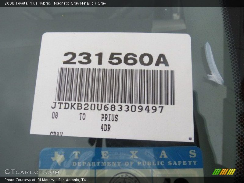 Magnetic Gray Metallic / Gray 2008 Toyota Prius Hybrid