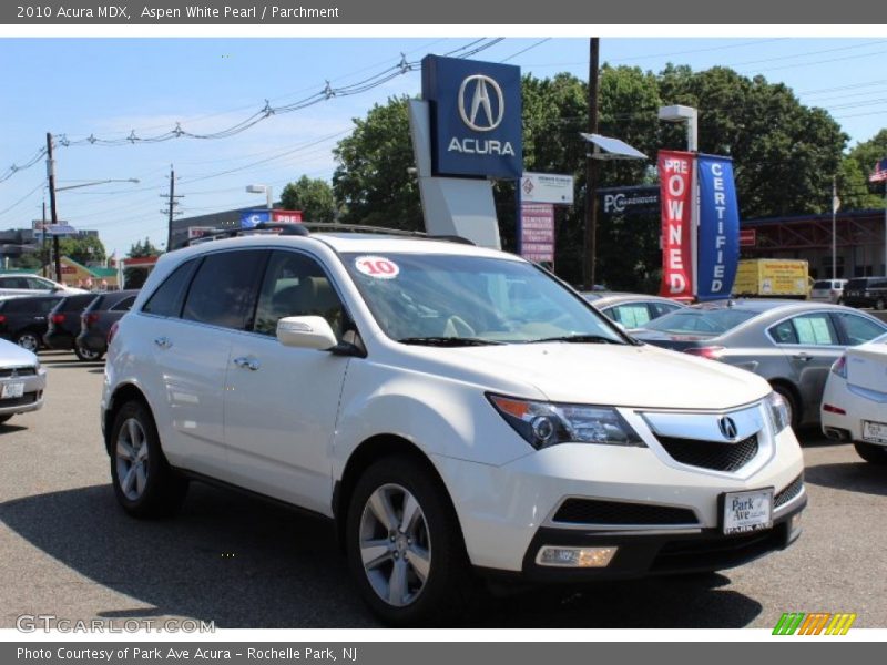 Aspen White Pearl / Parchment 2010 Acura MDX