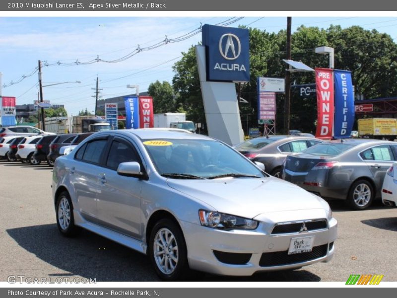 Apex Silver Metallic / Black 2010 Mitsubishi Lancer ES
