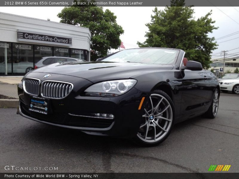 Jet Black / Vermillion Red Nappa Leather 2012 BMW 6 Series 650i Convertible