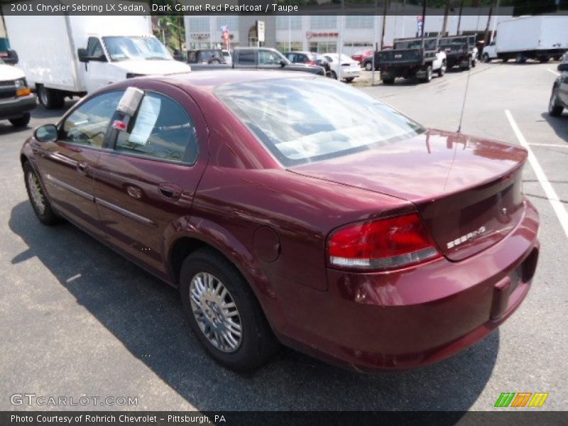 Dark Garnet Red Pearlcoat / Taupe 2001 Chrysler Sebring LX Sedan