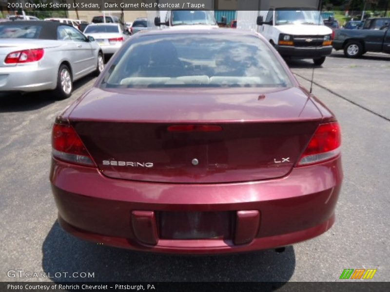 Dark Garnet Red Pearlcoat / Taupe 2001 Chrysler Sebring LX Sedan