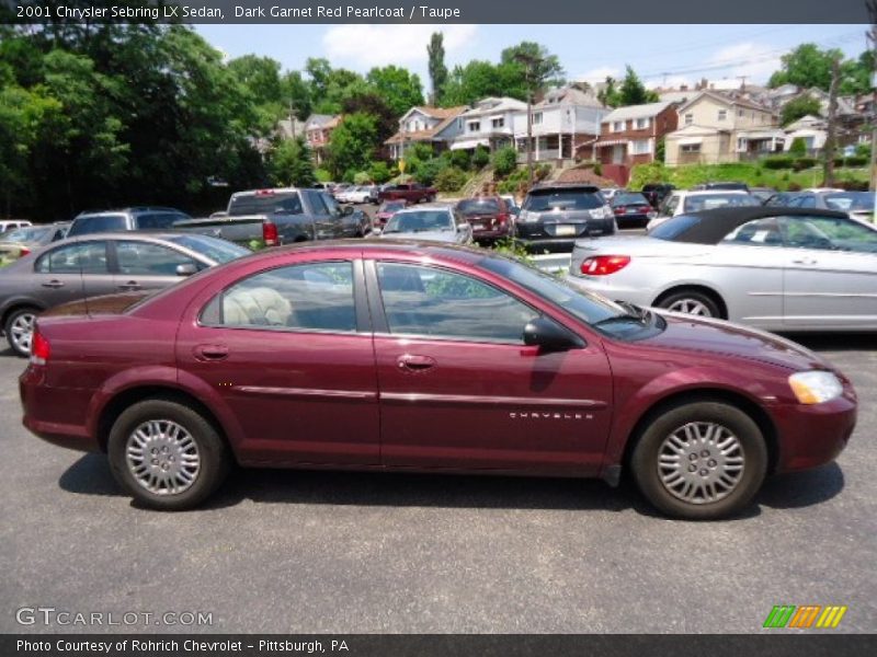Dark Garnet Red Pearlcoat / Taupe 2001 Chrysler Sebring LX Sedan