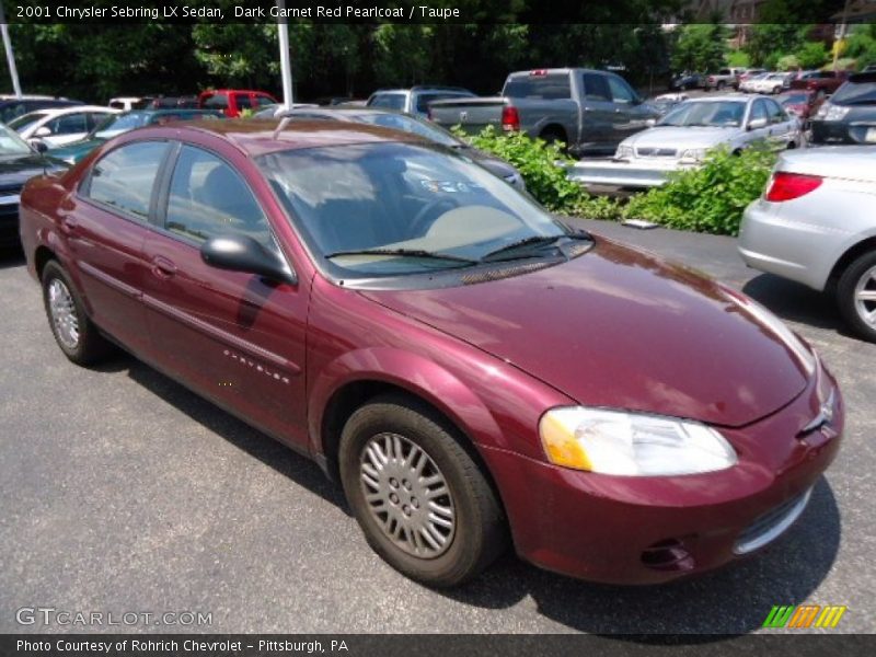 Dark Garnet Red Pearlcoat / Taupe 2001 Chrysler Sebring LX Sedan