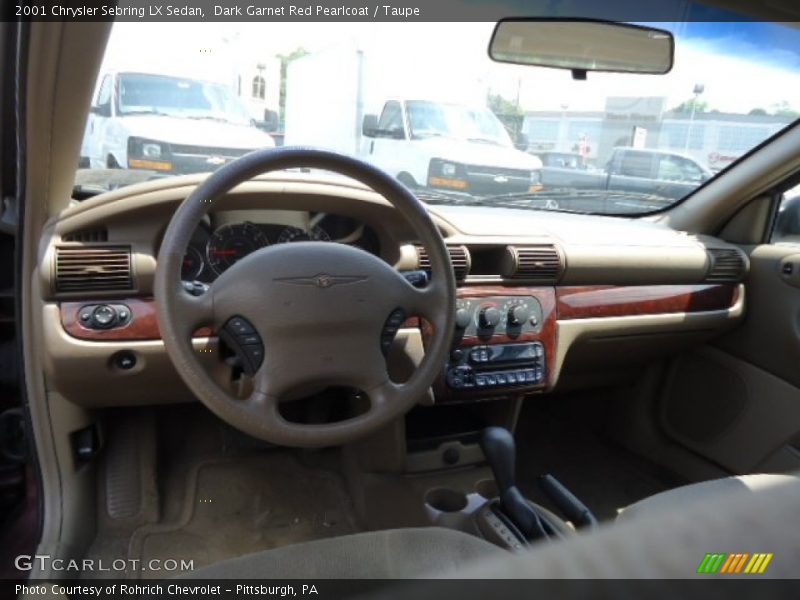Dark Garnet Red Pearlcoat / Taupe 2001 Chrysler Sebring LX Sedan