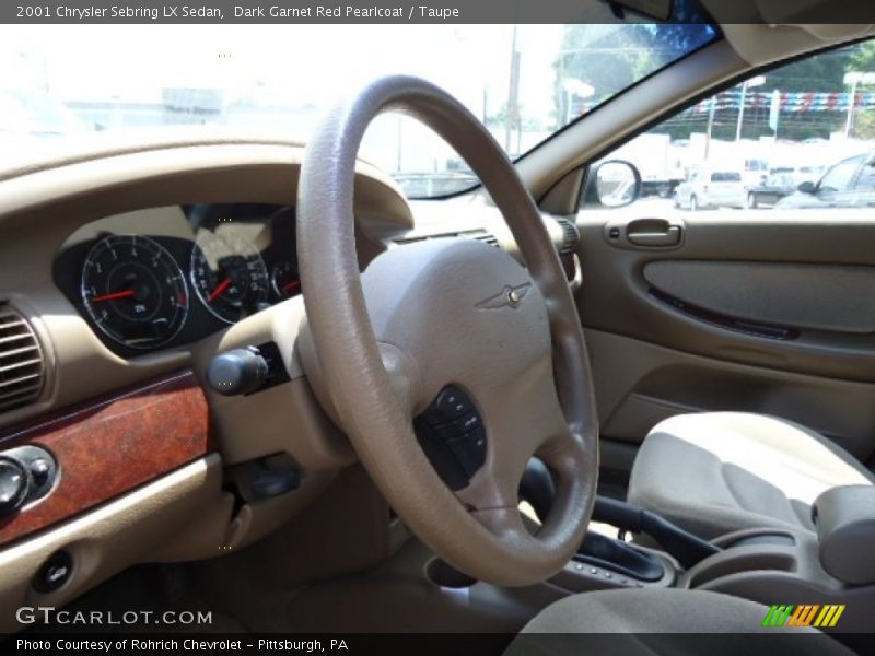 Dark Garnet Red Pearlcoat / Taupe 2001 Chrysler Sebring LX Sedan