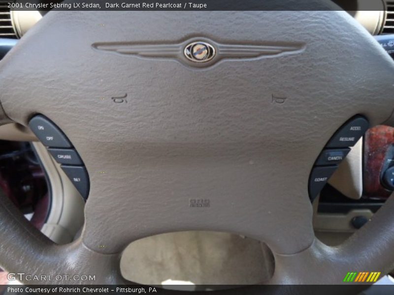 Dark Garnet Red Pearlcoat / Taupe 2001 Chrysler Sebring LX Sedan