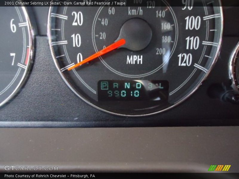 Dark Garnet Red Pearlcoat / Taupe 2001 Chrysler Sebring LX Sedan