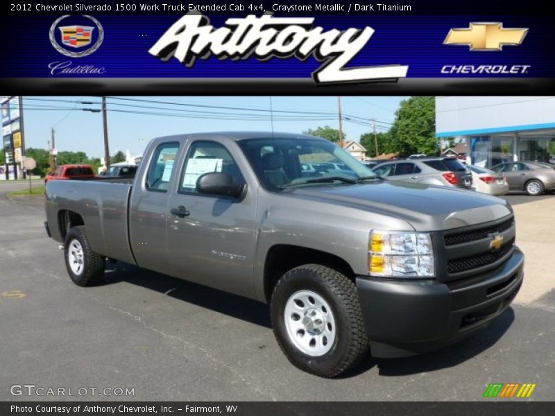 Graystone Metallic / Dark Titanium 2012 Chevrolet Silverado 1500 Work Truck Extended Cab 4x4