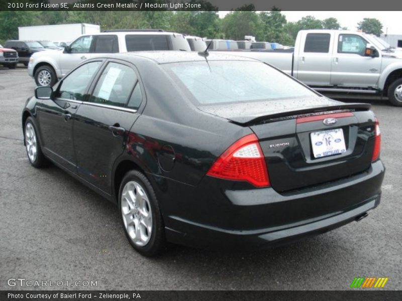 Atlantis Green Metallic / Medium Light Stone 2010 Ford Fusion SE