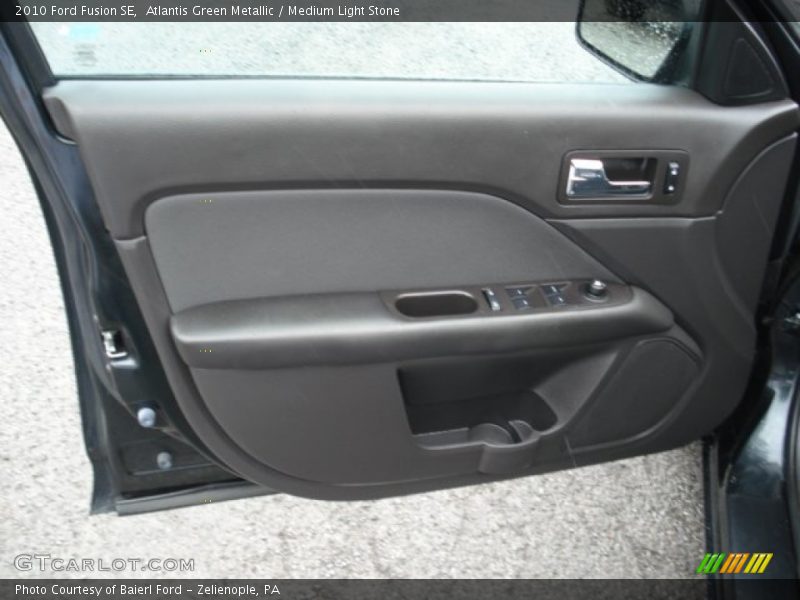 Atlantis Green Metallic / Medium Light Stone 2010 Ford Fusion SE