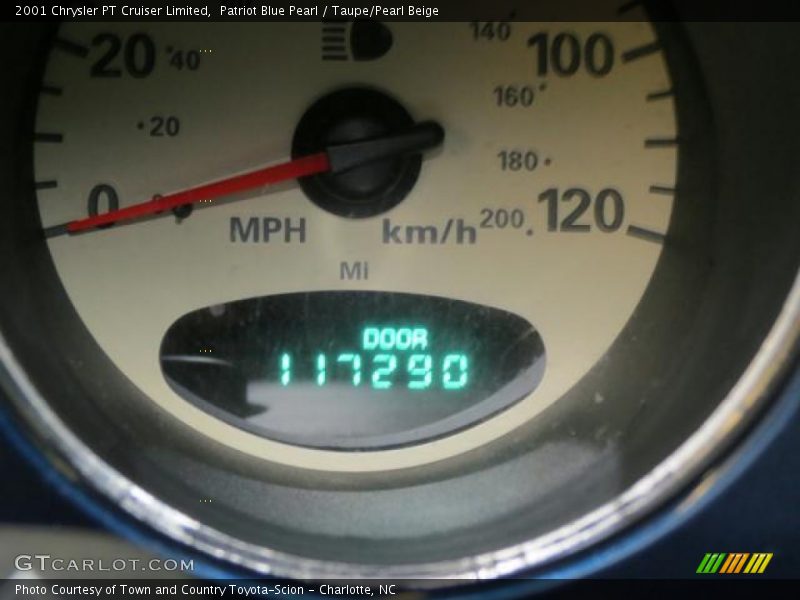Patriot Blue Pearl / Taupe/Pearl Beige 2001 Chrysler PT Cruiser Limited