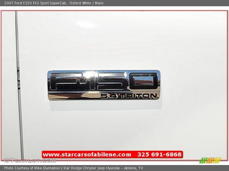 Oxford White / Black 2007 Ford F150 FX2 Sport SuperCab