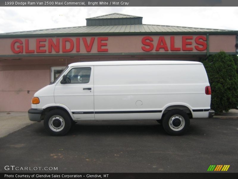 Bright White / Mist Gray 1999 Dodge Ram Van 2500 Maxi Commercial