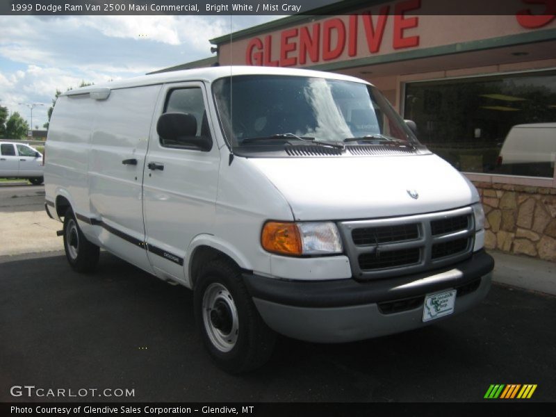 Bright White / Mist Gray 1999 Dodge Ram Van 2500 Maxi Commercial