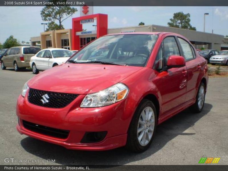 Vivid Red / Black 2008 Suzuki SX4 Sport Sedan
