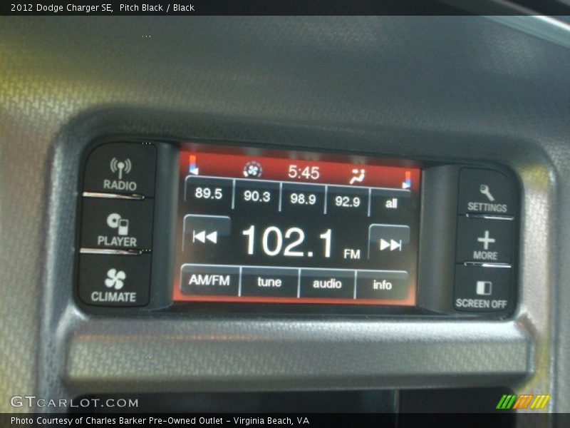 Pitch Black / Black 2012 Dodge Charger SE