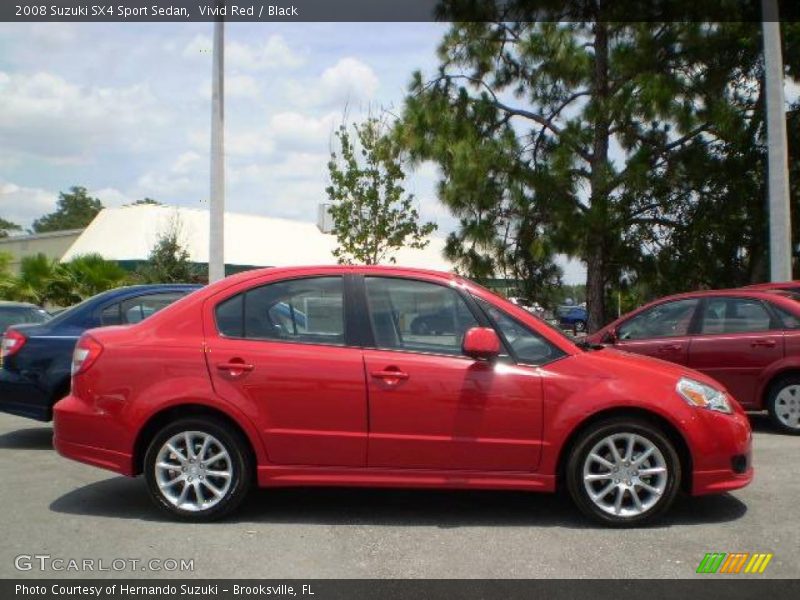 Vivid Red / Black 2008 Suzuki SX4 Sport Sedan
