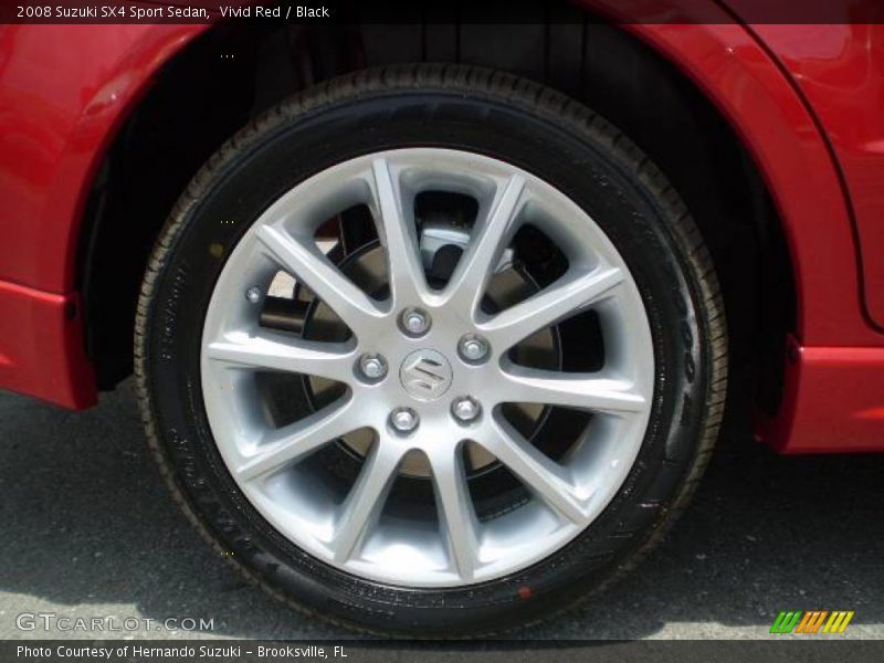 Vivid Red / Black 2008 Suzuki SX4 Sport Sedan