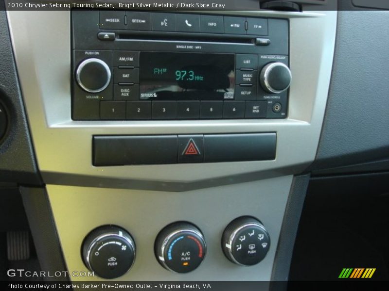 Bright Silver Metallic / Dark Slate Gray 2010 Chrysler Sebring Touring Sedan