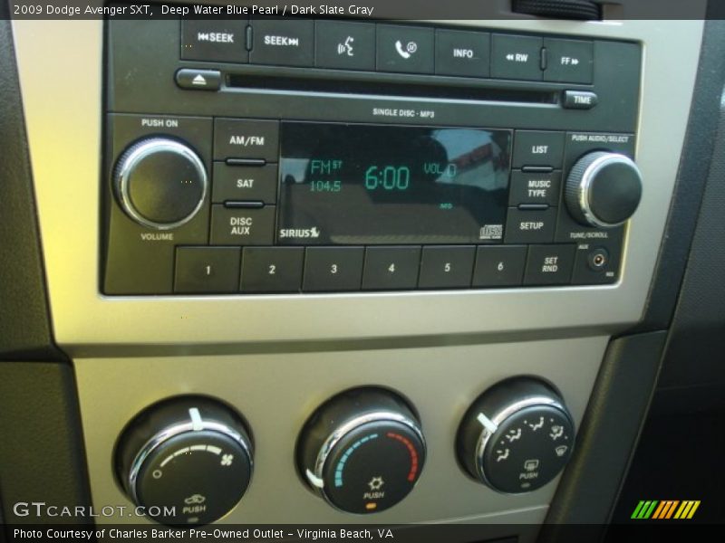 Deep Water Blue Pearl / Dark Slate Gray 2009 Dodge Avenger SXT