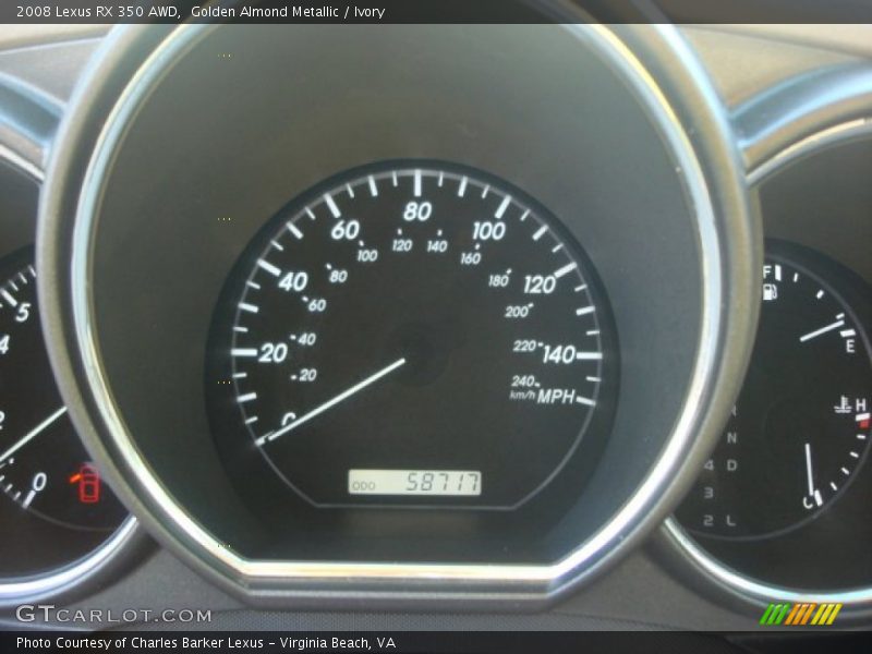 Golden Almond Metallic / Ivory 2008 Lexus RX 350 AWD