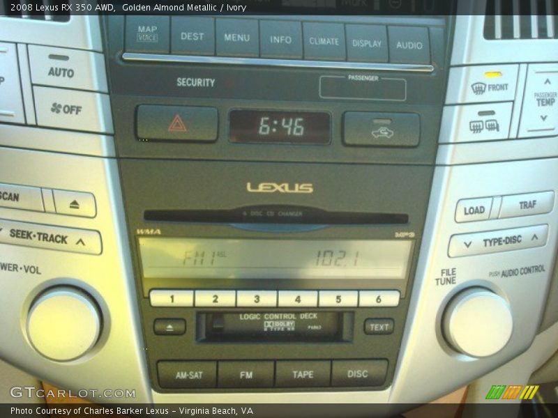 Golden Almond Metallic / Ivory 2008 Lexus RX 350 AWD