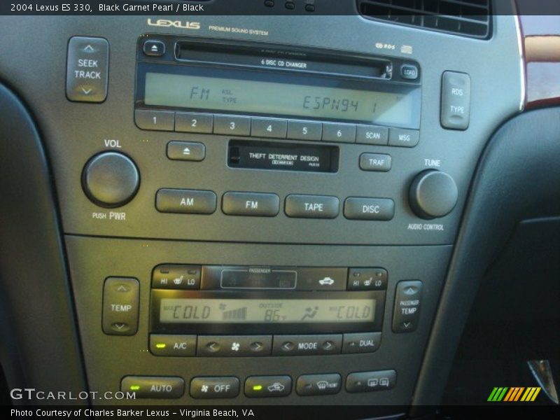 Black Garnet Pearl / Black 2004 Lexus ES 330
