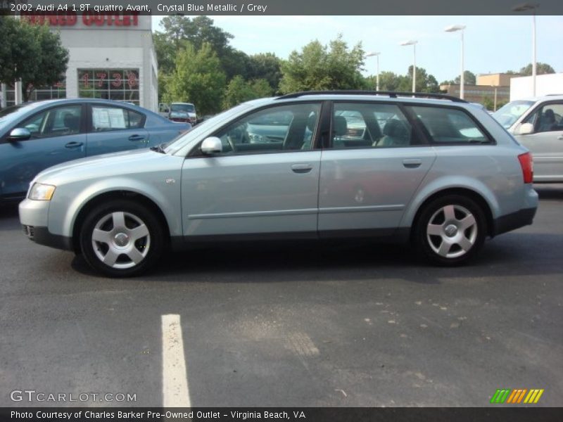 Crystal Blue Metallic / Grey 2002 Audi A4 1.8T quattro Avant